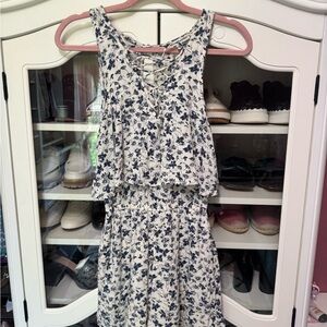 American Eagle Floral Print Open Back Romper